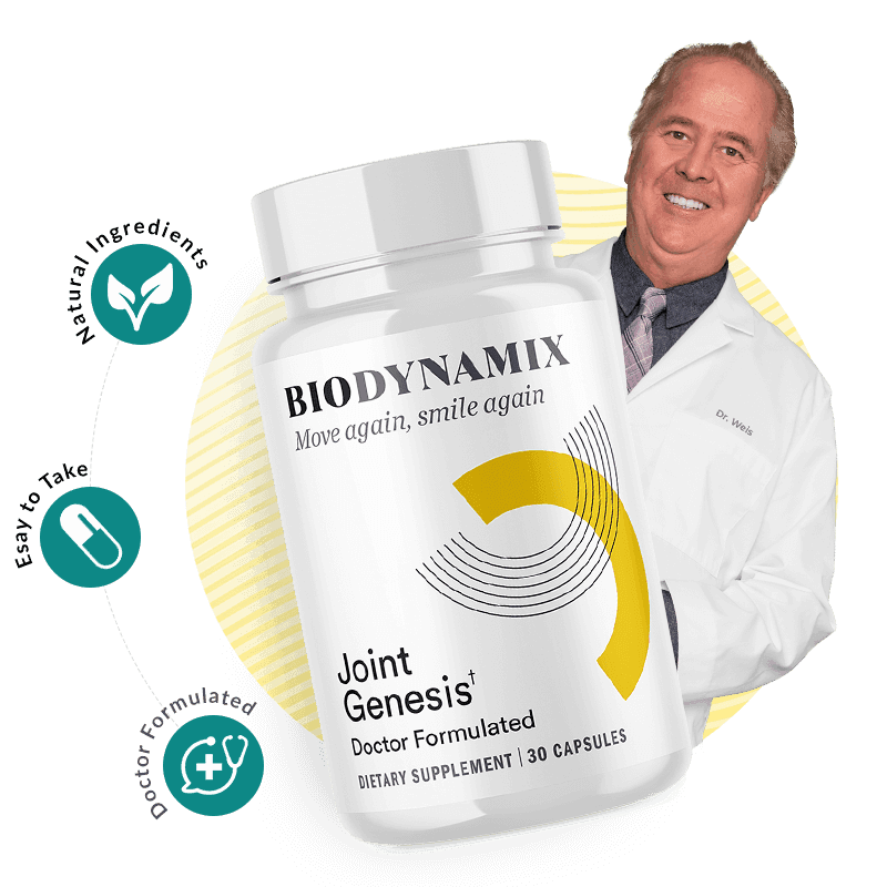 Joint Genesis bottle and doctor-formulated product artwork